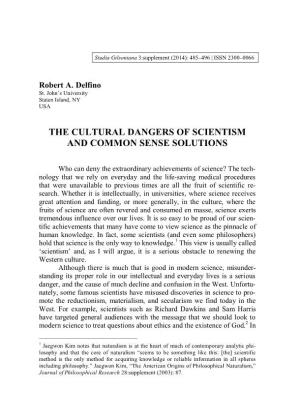 The Cultural Dangers of Scientism and Common Sense Solutions