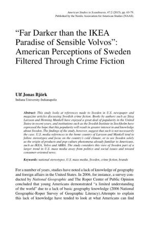 American Perceptions of Sweden Filtered Through Crime Fiction
