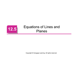 Equations of Lines and Planes