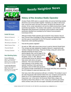 History of the Amateur Radio Operator