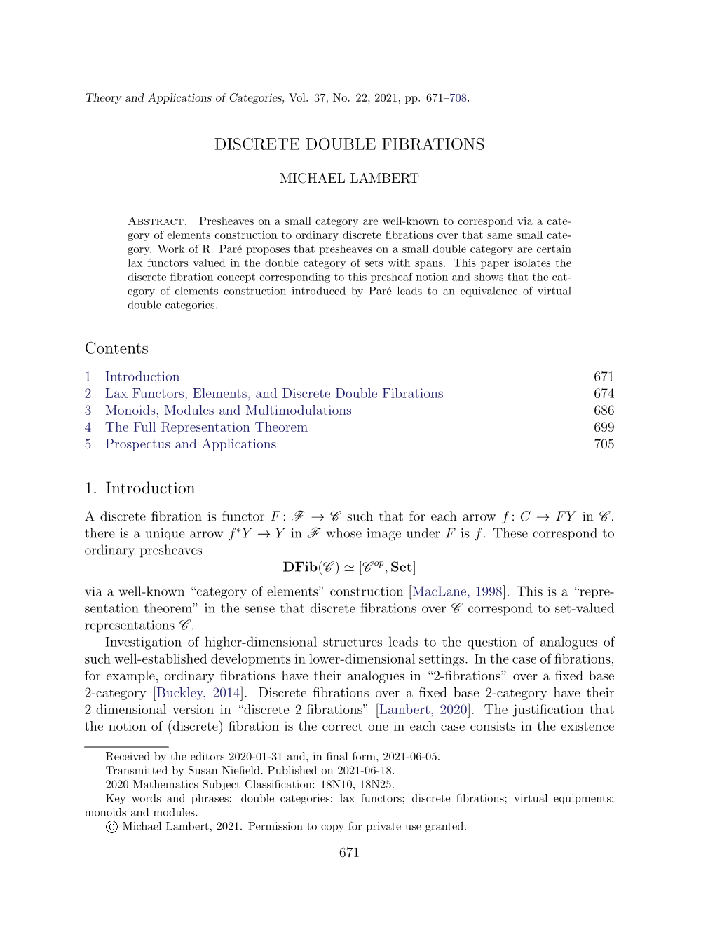 Discrete Double Fibrations