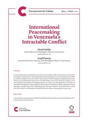 International Peacemaking in Venezuela's Intractable Conflict