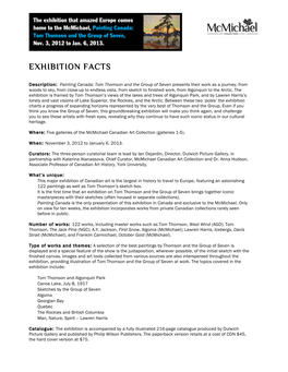 Painting Canada Exhibition Facts