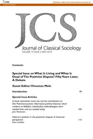Journal of Classical Sociology VOLUME 15 ISSUE 2 May 2015
