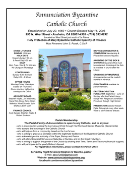 Annunciation Bulletin 6-3-18