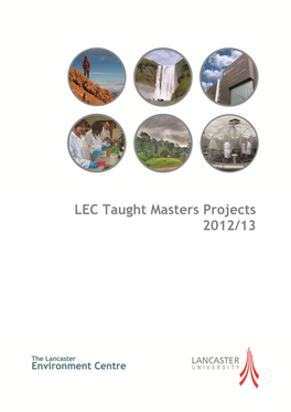 LEC Taught Masters Projects 2012/13