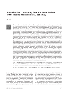 A New Bivalve Community from the Lower Ludlow of the Prague Basin (Perunica, Bohemia)