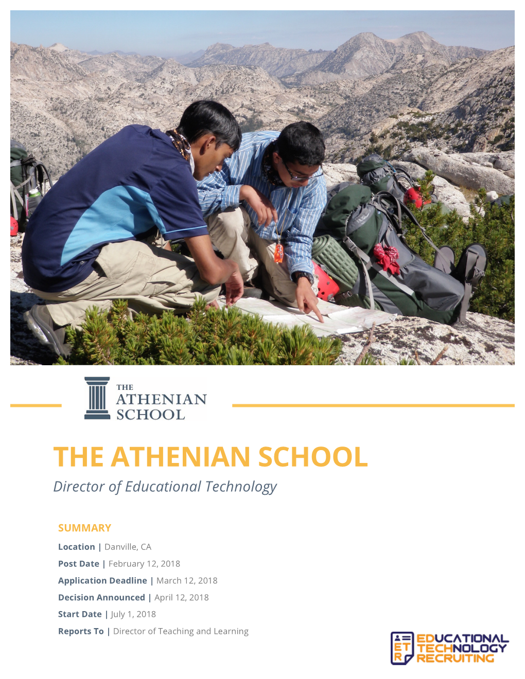 ATHENIAN SCHOOL Director of Educational Technology