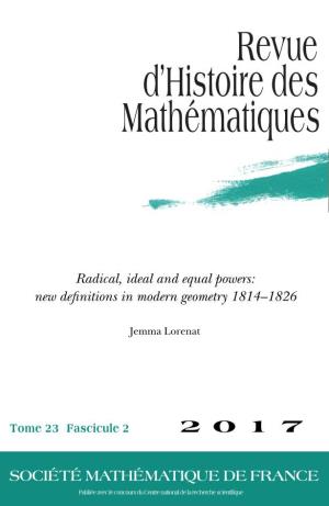 Revue D'histoire Des Mathématiques