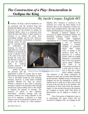 Structuralism in Oedipus the King by Jacob Cooper, English 483