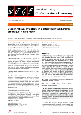 Deanxit Relieves Symptoms in a Patient with Jackhammer Esophagus: a Case Report