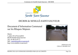 DICRIM De SENILLÉ-SAINT-SAUVEUR Document D'information Communal Sur Les Risques Majeurs