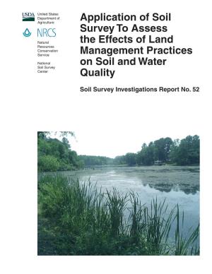 Application of Soil Survey to Assess the Effects of Land Management Practices on Soil and Water Quality