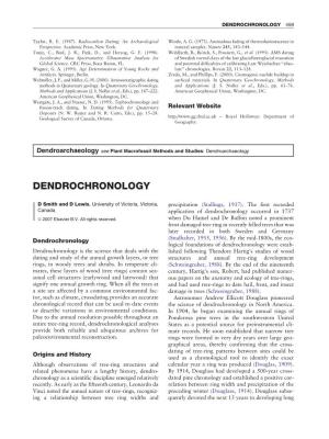 Dendrochronology 459