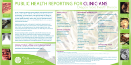 PUBLIC HEALTH Reporting for CLINICIANS Oregon Public Health Division