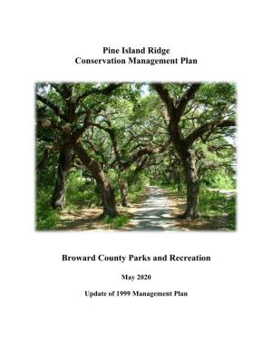 Pine Island Ridge Management Plan