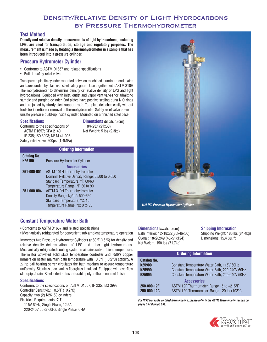 Density/Relative Density of Light Hydrocarbons by Pressure Thermohydrometer