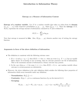 Introduction to Information Theory