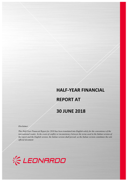 Half-Year Financial Report at 30 June 2018