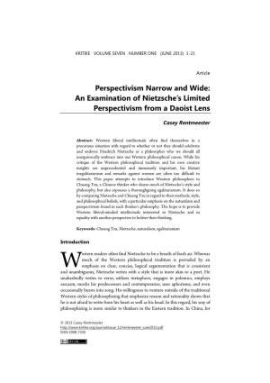 An Examination of Nietzsche's Limited Perspectivism from a Daoist Lens