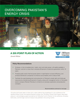 Overcoming Pakistan's Energy Crisis