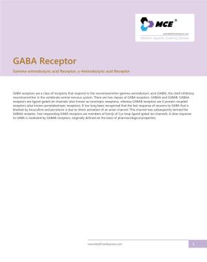 GABA Receptor Gamma-Aminobutyric Acid Receptor; Γ-Aminobutyric Acid Receptor