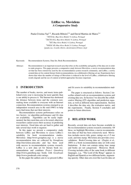 Litrec Vs. Movielens a Comparative Study