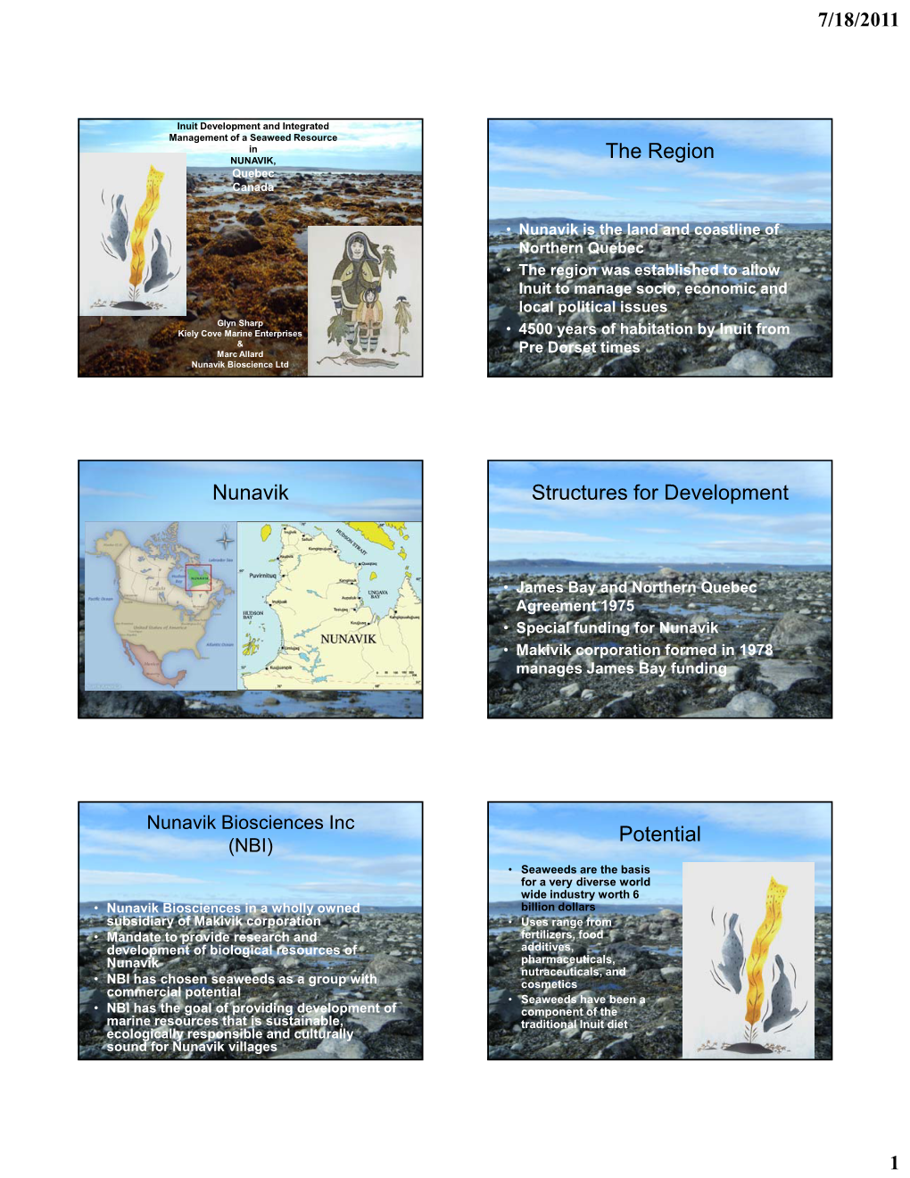 The Region Nunavik Structures for Development Potential