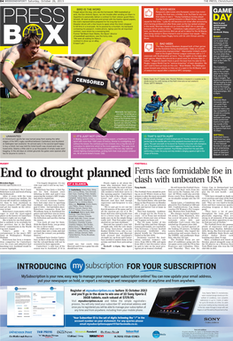 End to Drought Planned Ferns Face Formidable Foe In