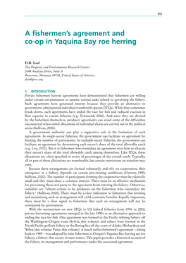 A Fishermen's Agreement and Co-Op in Yaquina Bay Roe Herring