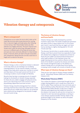Vibration Therapy and Osteoporosis