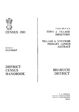District Census Handbook, Bharuch, Part XIII-A & B, Series-5