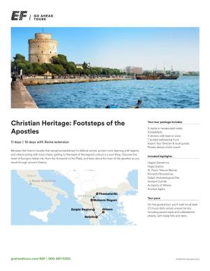 Christian Heritage: Footsteps of the Apostles 11 Days | 14 Days with Rome Extension