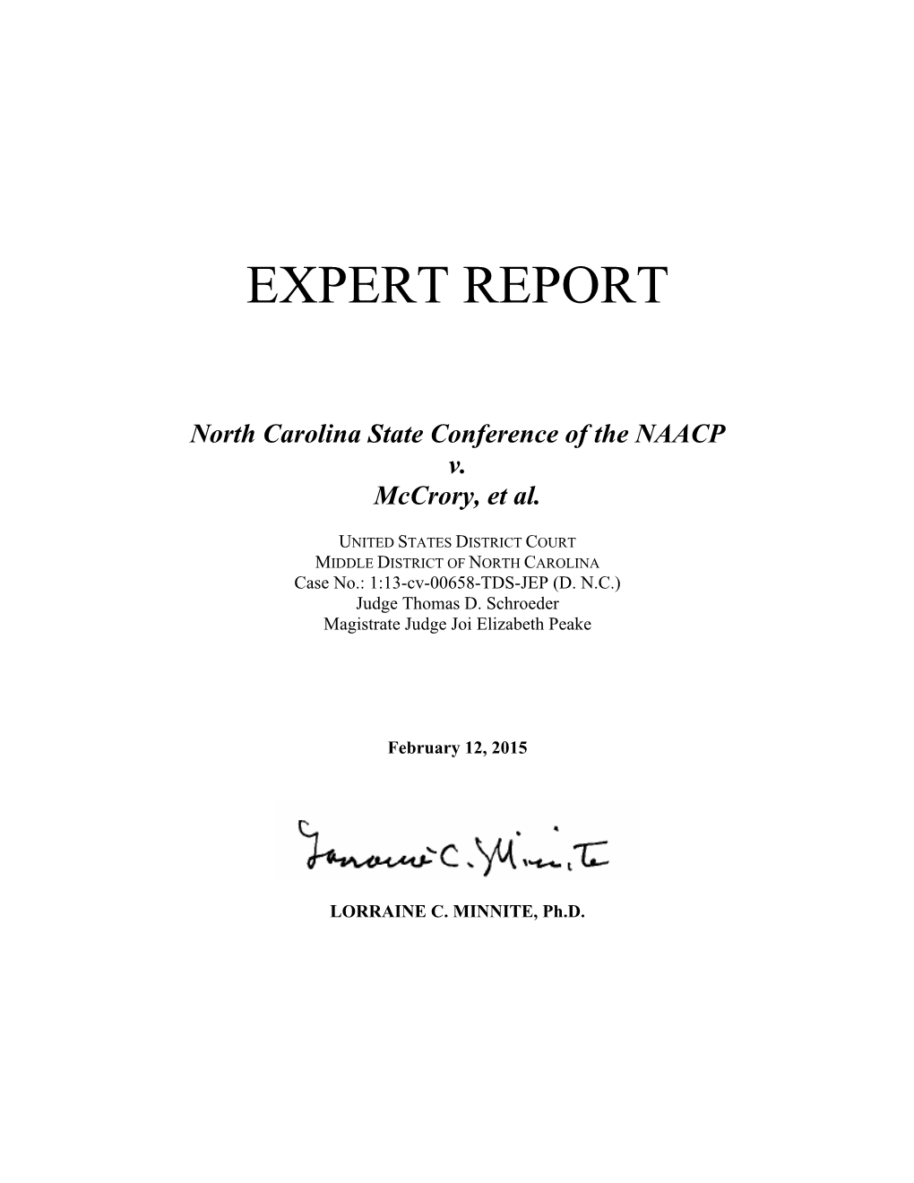 Expert Report on Voter Fraud and Testified As a Fact Witness in ACORN, Et Al