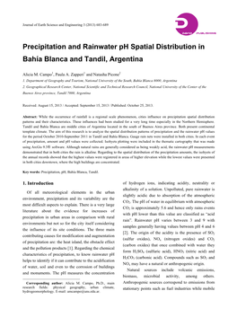 Precipitation and Rainwater Ph Spatial Distribution in Bahía Blanca and Tandil, Argentina