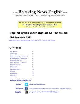 Explicit Lyrics Warnings on Online Music