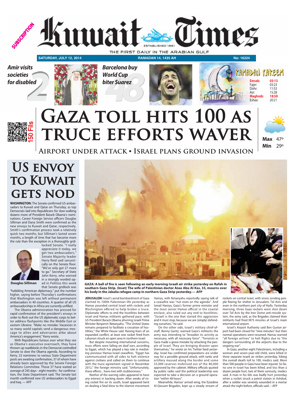 Gaza Toll Hits 100 As Truce Efforts Waver