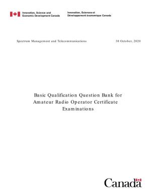 Basic Qualification Question Bank for Amateur Radio Operator Certificate