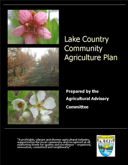 Community Agriculture Plan on Behalf of the Agricultural Industry in Lake Country