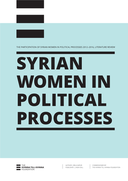 Syrian Women in Political Processes 2012–2016, Literature Review Syrian Women in Political Processes