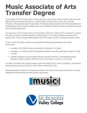 Music Associate of Arts Transfer Degree