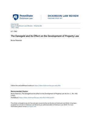 The Danegeld and Its Effect on the Development of Property Law