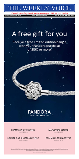 A Free Gift for You Receive a Free Limited Edition Bangle with Your Pandora Purchase of $150 Or More