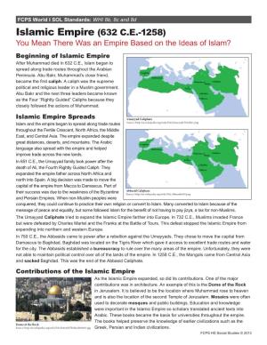Islamic Empire (632 C.E.-1258)