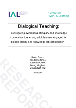 Dialogical Teaching Learning Report