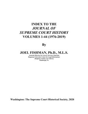 Journal of Supreme Court History Index