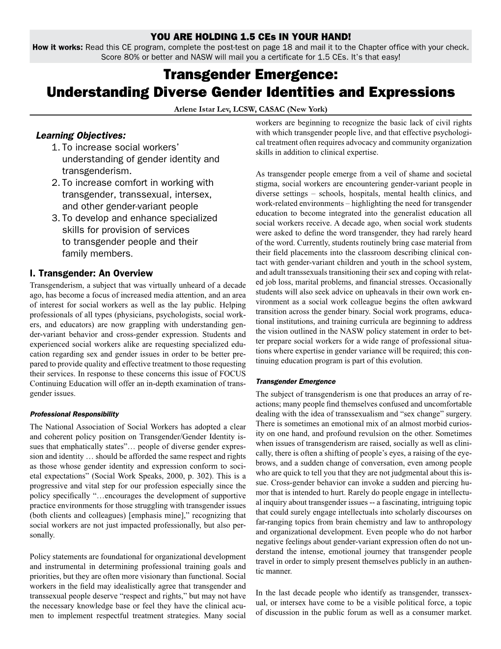 Transgender Emergence: Understanding Diverse Gender Identities and Expressions