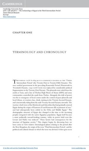 Terminology and Chronology
