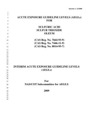 Sulfuric Acid Interim AEGL Document