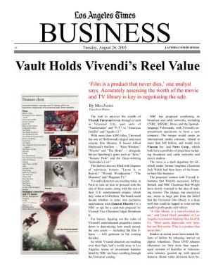 Vault Holds Vivendi's Reel Value